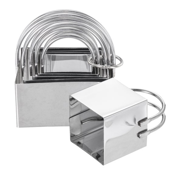 Uxcell 5 Pieces Square Biscuit Cutter Set Stainless Steel Cookies Dough Cutter Tool