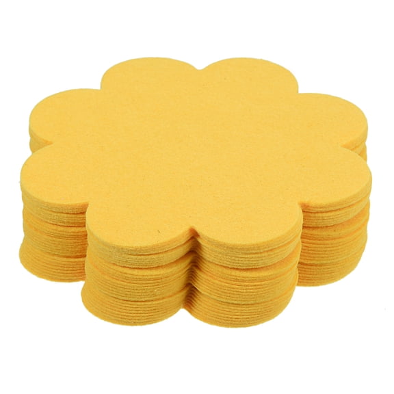 Uxcell 5" Plant Pot Hole Pad Nonwoven Flower Bonsai Bottom Soil Mat, Yellow 30 Pack