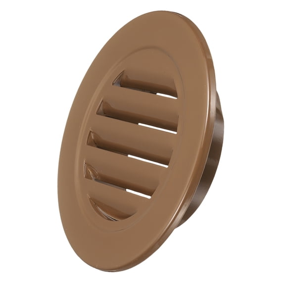 Uxcell 5" Round Air Vent, Louver Grille Cover Aluminum Alloy Soffit Vent HVAC Ventilation for Ceiling Wall Roofing Bathroom Kitchen Garage Duct Shed Garage, Coffee