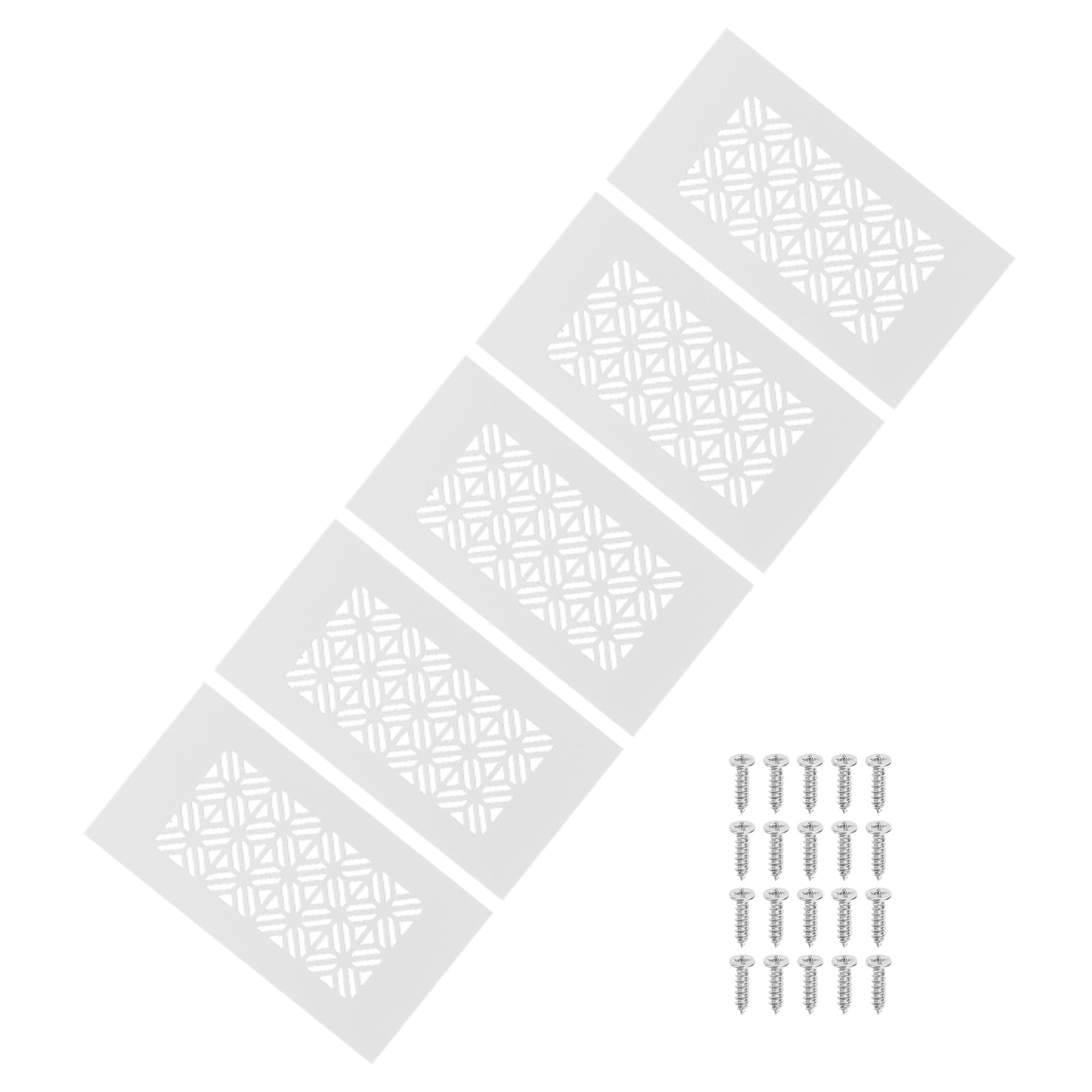Uxcell 5 Set 6 x 3 Inch Door Air Vent Cover, Heavy Duty Aluminum Grille Ventilation Cover Louvered with Mounting Screws for Cabinet Wardrobe Door, White