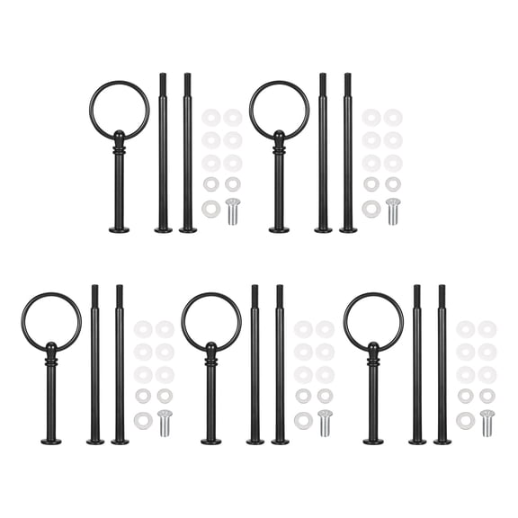 Uxcell 5 Set Cake Tray Stand Handle Plate Hardware Fitting, 3-Tiers Round Black
