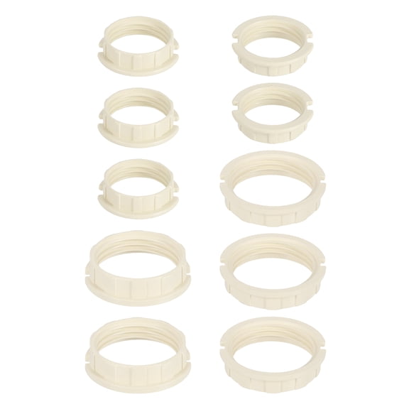Uxcell 5 Set G9 Light Socket Rings, Plastic Shade Holder Adapter Ring for 1-1/16in & 3/4in Thread Diameter G9 Socket for Table Floor Pendant Chandeliers Lamp Light Fixture(Big & Small)