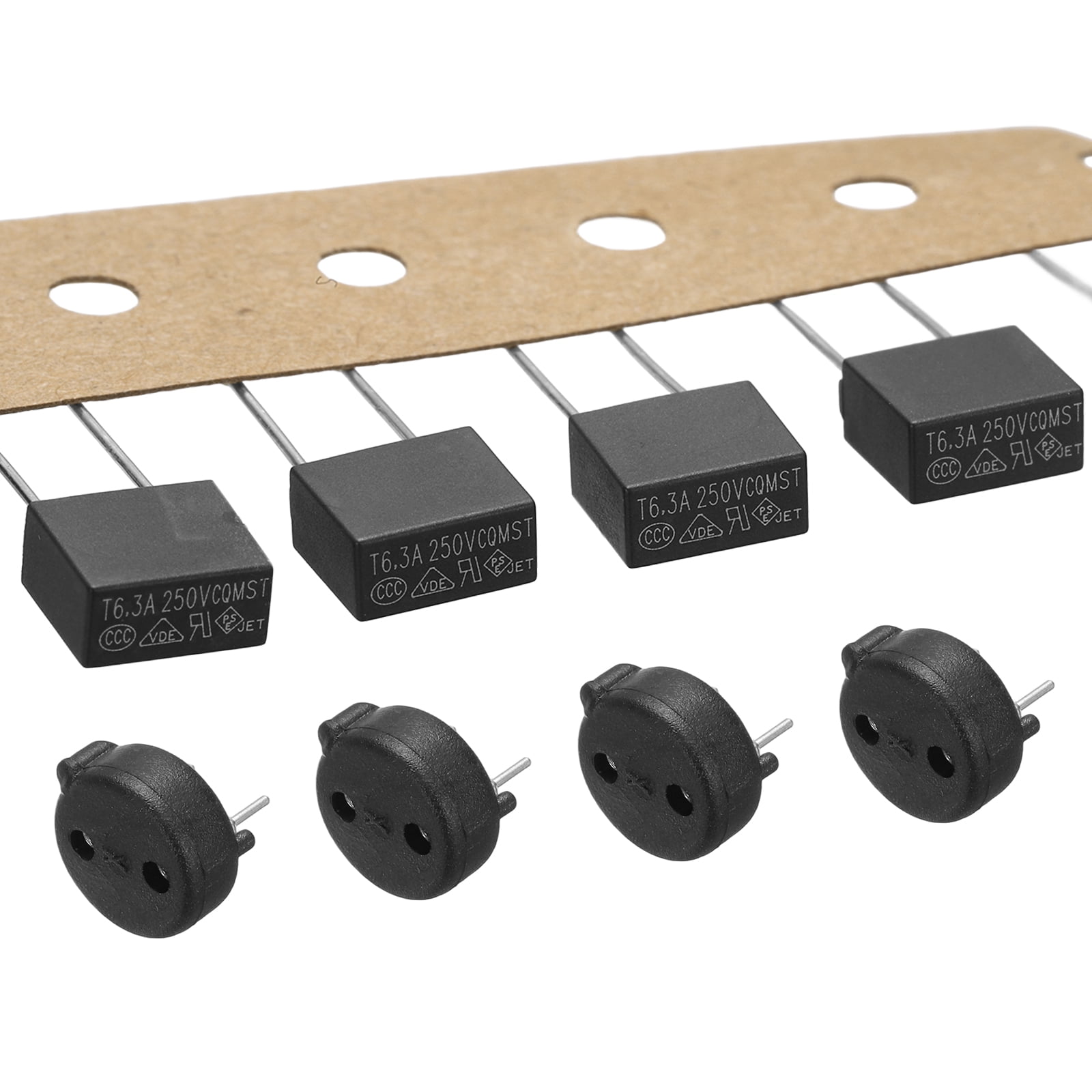 Uxcell 5 Set Miniature Square Slow Blow Micro Fuses with Holders,T6.3A ...