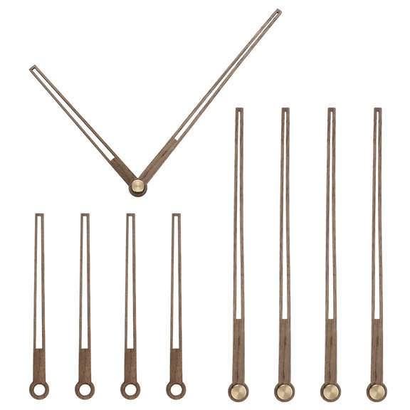 Uxcell 5 Set Replacement Clock Hands, Wooden Clock Kit DIY Repair Replacement Clock Parts Clock Hands Only for D1-14" Wall Clock, Dark Walnut