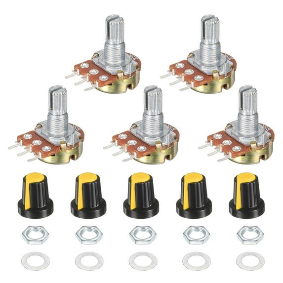 Uxcell 5 Set WH148 2K Potentiometer Kit, Ohm Variable Resistor Linear ...