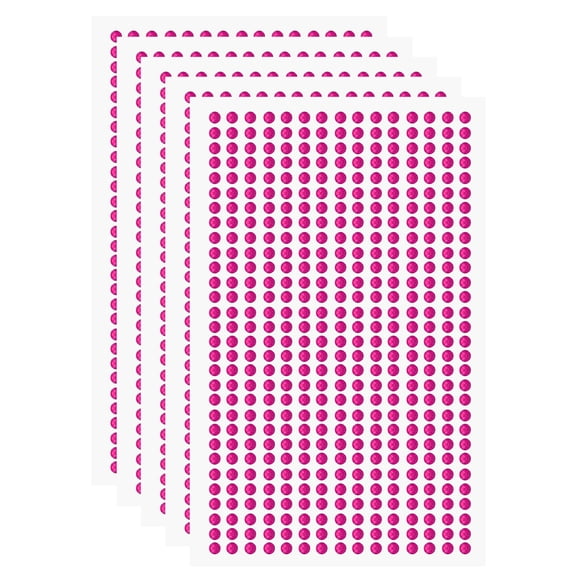 Uxcell 5 Sheet/2250pcs Rhinestone Adhesive Stickers Self Adhesive Acrylic Gem Sticker 3mm Plastic Face Bling Gem Stones Jewel for Nail Art Craft Clothes DIY Makeup Decoration, Rose Red