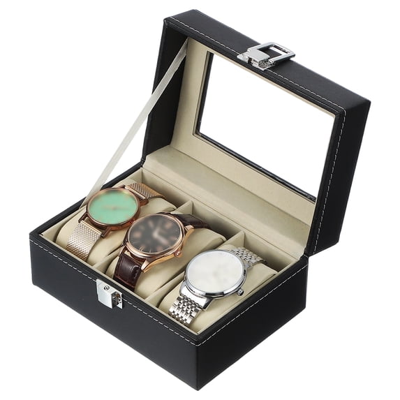 Xcell Box xcell 3 Slot Watch Storage Box, Watch Box for Men with Glass Cover ...