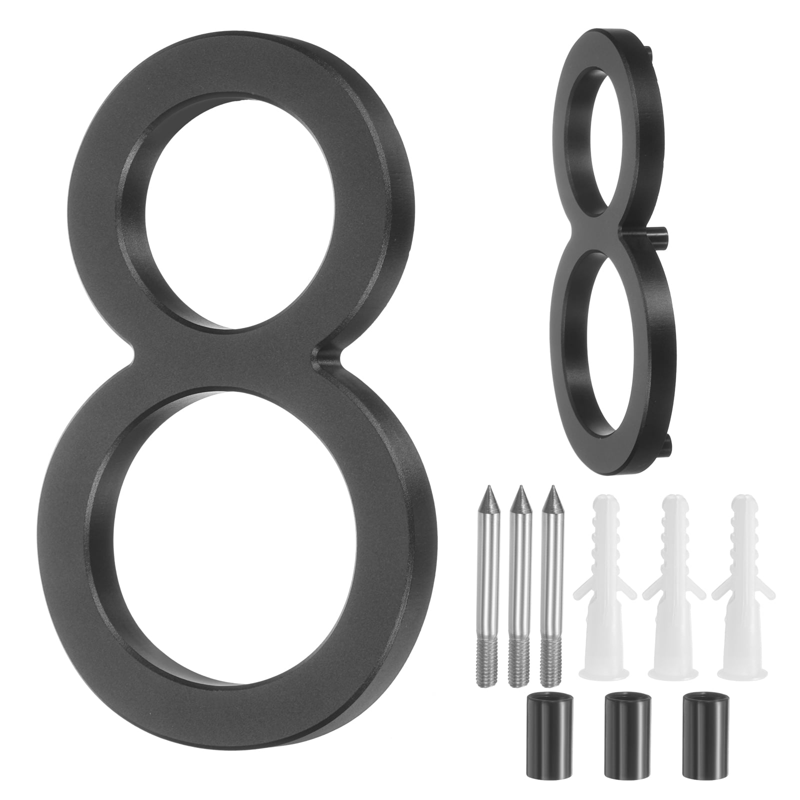 Uxcell 5" Solid Aluminum Floating House Numbers for Outside Address(Number 8, Black)
