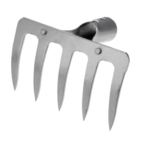 Uxcell 5 Teeth Garden Rake Head Galvanized Manganese Steel for Garden Farm Backyard without Handle Silver Tone