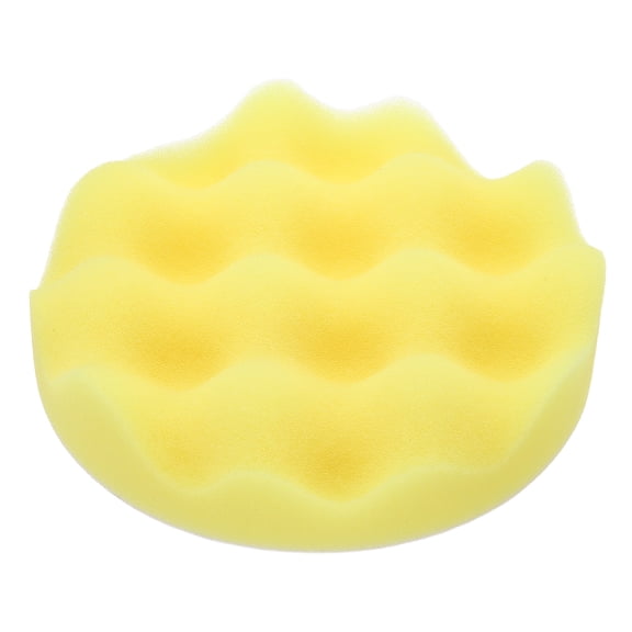 Uxcell 5" Waffle Polishing Foam Buffing Pads, Yellow, Foam Heavy Polishing Pad with Hook and Loop Back for Paint Correction Deep Defect Removal, Car RV, Washable and Reusable