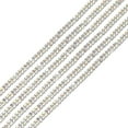 thumbnail image 1 of Uxcell 5 Yard 4mm 2 Row Crystal Rhinestone Diamond Close Chain Trim Trimming Claw Cup Chain Silver Colorful, 1 of 4