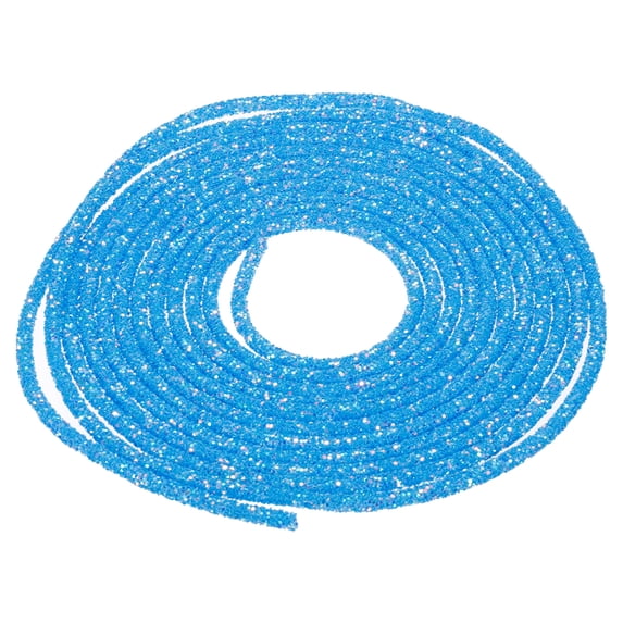 Uxcell 5 Yard 6mm Glitter Sequins Rope Sequins Rhinestone Tube Cord for DIY Clothing Jewelry Blue
