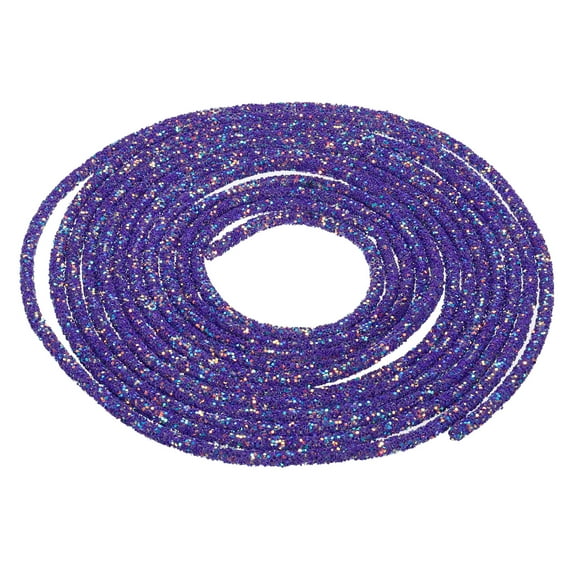 Uxcell 5 Yard 6mm Glitter Sequins Rope Sequins Rhinestone Tube Cord for DIY Clothing Jewelry Dark Blue