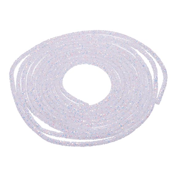 Uxcell 5 Yard 6mm Glitter Sequins Rope Sequins Rhinestone Tube Cord for DIY Clothing Jewelry White