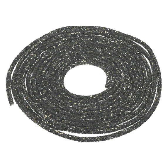 Uxcell 5 Yard 7mm Glitter Sequins Rope Sequins Rhinestone Tube Cord for DIY Clothing Jewelry Grey