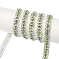 thumbnail image 1 of Uxcell 5 Yard 9mm 3 Rows Crystal Rhinestone Diamond Close Chain Trim Claw Cup Chain for Sewing,Silver Light Green White, 1 of 4