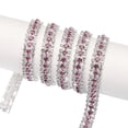 thumbnail image 1 of Uxcell 5 Yard 9mm 3 Rows Crystal Rhinestone Diamond Close Chain Trim Claw Cup Chain for Sewing,Silver Light Purple White, 1 of 4