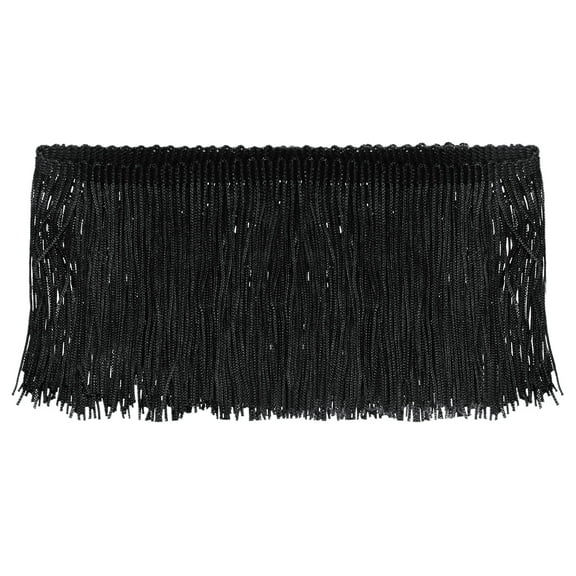 Uxcell 5 Yards 4 Inch Chainette Fringe Trim Tassel Sewing Trim for Clothes, Black