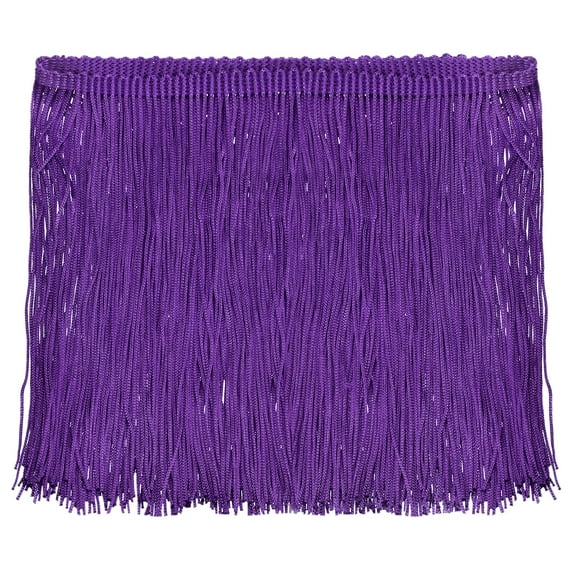 Uxcell 5 Yards 6 Inch Chainette Fringe Trim Tassel Sewing Trim for Clothes, Dark Purple