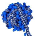thumbnail image 1 of Uxcell 5 Yards Pom Pom Ball Fringe Trim, 12mm Garland Ribbon Sewing Tassel Lace for Clothes Sewing Home Curtain Pillow Decoration, Blue, 1 of 6