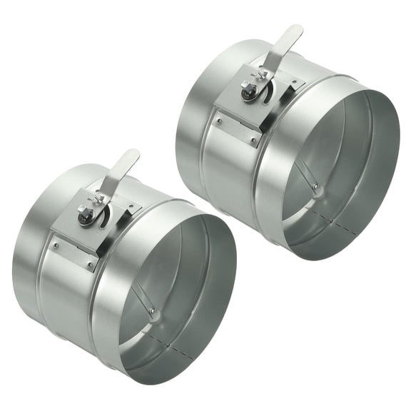 Uxcell 5-inch HVAC Backdraft Damper, One-Way Airflow Duct Draft Stopper with Spring-Loaded Folding Blades Inline Fan Vent, Great for Range Hoods Air Ventilation System (Silver Tone)