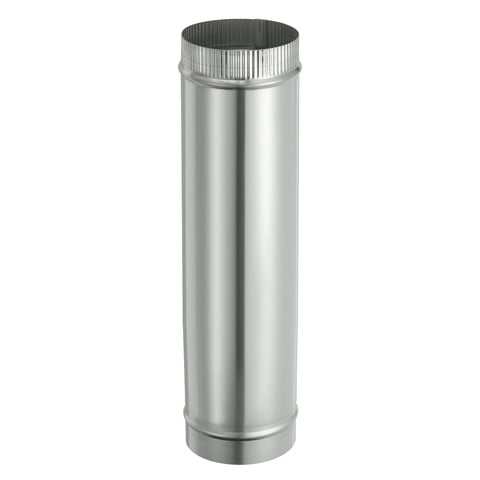 Uxcell 5 x 20 Inch Round Dryer Duct, 1PCS Galvanized Steel Crimped Straight Air Vent Duct Extension Coupler Pipe Adapter Connector for HVAC Dryer Hood Ventilation Chimney, Silver