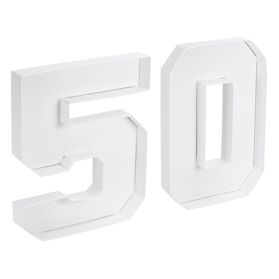 Uxcell 50 Cardboard Number Set, Paper Box Fillable Tray Container for Mache Chocolate Candy Decorations, 10" White