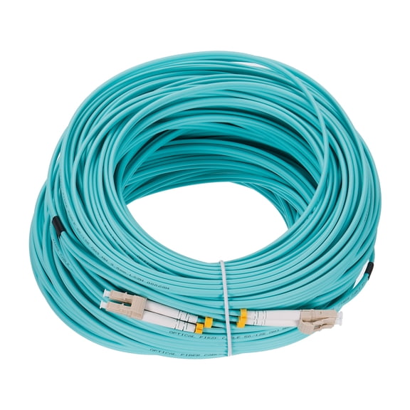 Uxcell 50 Meters 164Ft Fiber Patch Cable Multimode LC-LC OM3 LSZH Fiber Optic Jumper Green For Network Transceiver 1Pcs