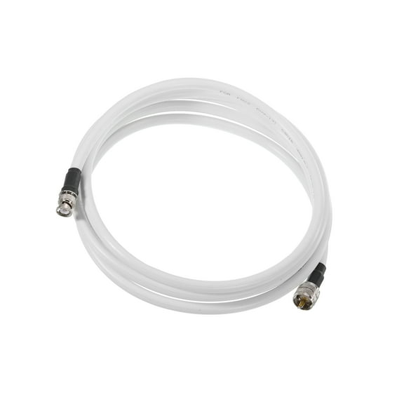Uxcell 50 Ohm UHF Male to BNC Male Coaxial Cable RG8 9.8ft 10mm Low Loss SWR Meter, Antenna, Radio, Analyzer, White
