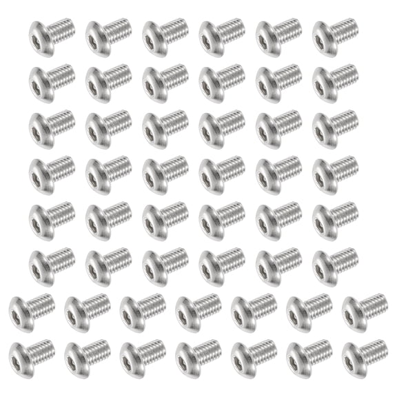 Uxcell 50 PCS #10-32 UNF x 5/16 Inch Button Head Socket Cap Screw Hex Bolt Silver