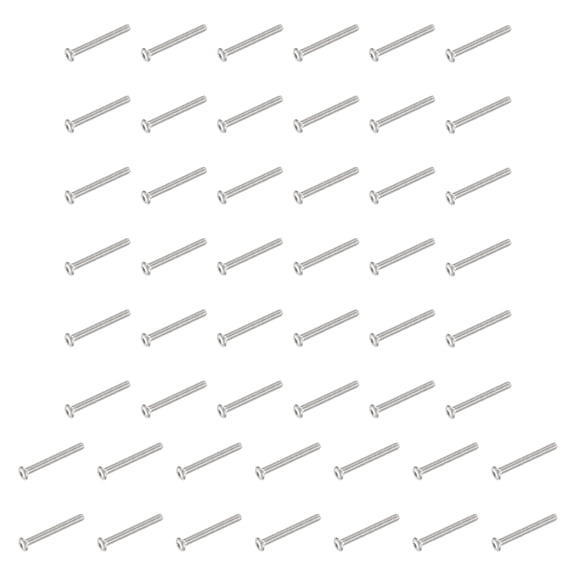 Uxcell 50 PCS #2-56 UNF x 3/4 Inch Button Head Socket Cap Screw Hex Bolt Silver
