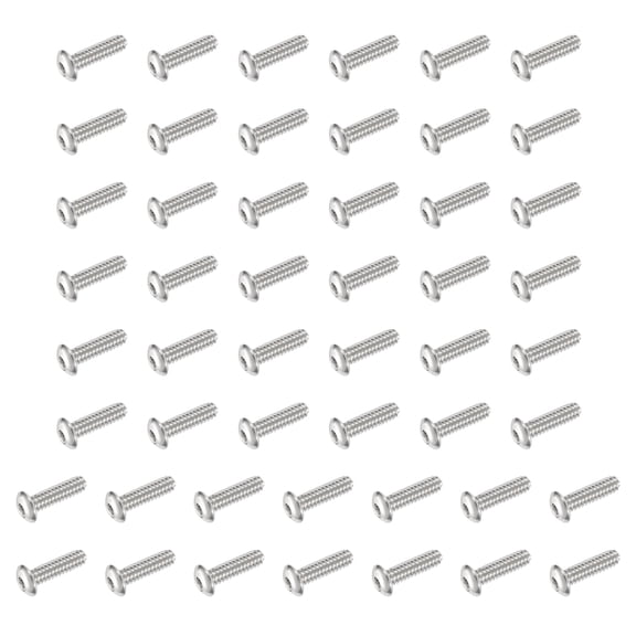 Uxcell 50 PCS #4-40 UNF x 3/8 Inch Button Head Socket Cap Screw Hex Bolt Silver