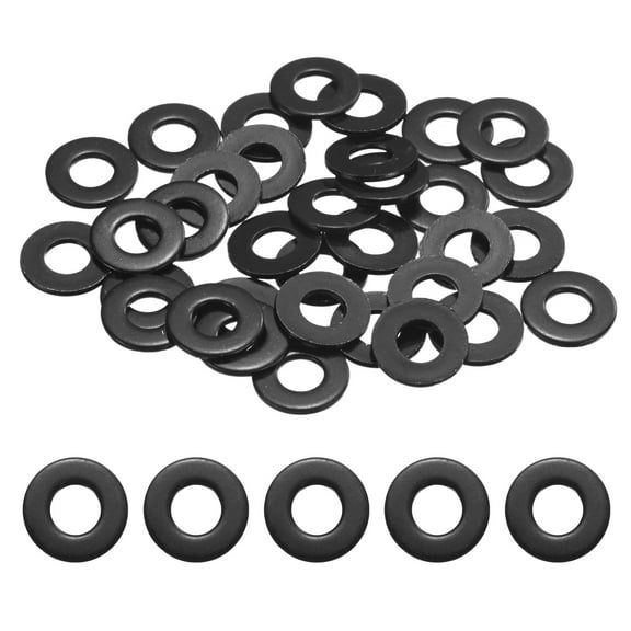Uxcell 50-Pack 1/4" Flat Washers, 5/8" OD 304 Stainless Steel Washers for Bolts Screws Nuts[Black Galvanized]