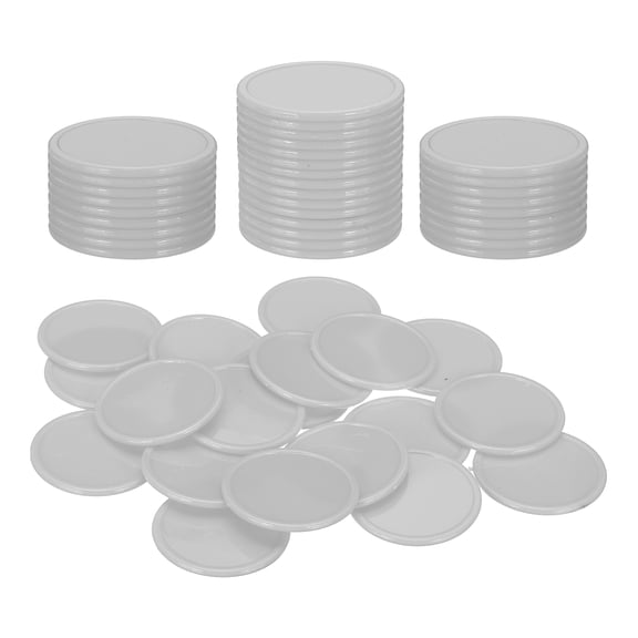 Uxcell 50 Pack 1.5 Inch Plastic Poker Chips, Mini Bingo Chips Learning Counters Counting Counters Disks Markers Opaque Game Tokens for Game Play Math Counting, Grey