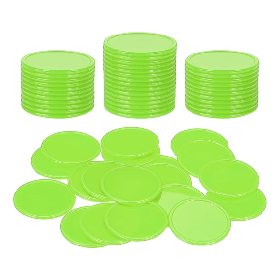 Uxcell 50 Pack 1.5 Inch Plastic Poker Chips, Mini Bingo Chips Learning Counters Counting Counters Disks Markers Opaque Game Tokens for Game Play Math Counting, Fruit Green