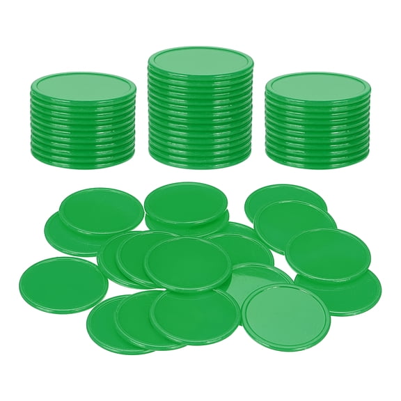 Uxcell 50 Pack 1.5 Inch Plastic Poker Chips, Mini Bingo Chips Learning Counters Counting Counters Disks Markers Opaque Game Tokens for Game Play Math Counting, Dark Green
