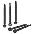 thumbnail image 1 of Uxcell 50 Pack #14 x 3" Self Drilling Screws, 410 Stainless Steel Self Tapping Screws for Metal, Black Oxidation Finish, Hex Washer Head Sheet Metal Screws, 1 of 5