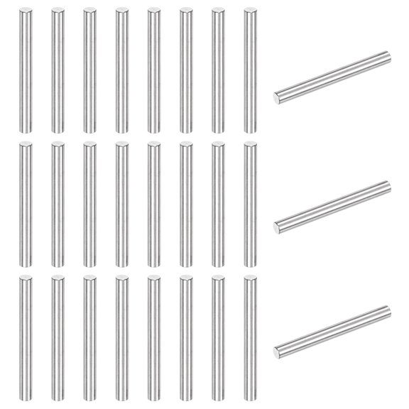 Uxcell 50-Pack 2.5 x 25mm Dowel Pin, 304 Stainless Steel Support Pin Fastener Elements for Metal Devices [Silver Tone]