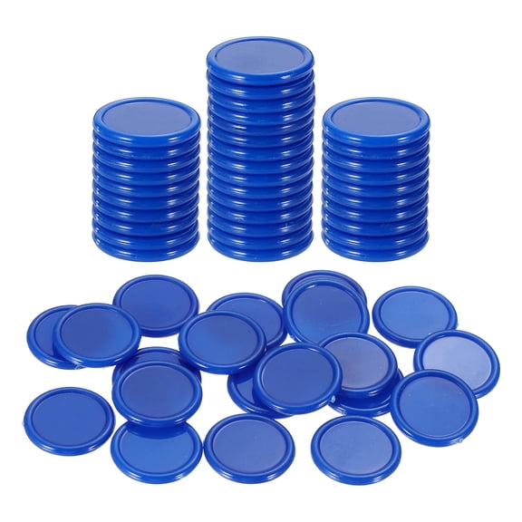 Uxcell 50 Pack 20mm Plastic Poker Chips, Mini Bingo Chips Learning Counters Counting Counters Disks Markers Opaque Game Tokens for Game Play Math Counting, Blue