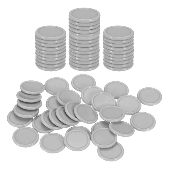 Uxcell 50 Pack 20mm Plastic Poker Chips, Mini Bingo Chips Learning Counters Counting Counters Disks Markers Opaque Game Tokens for Game Play Math Counting, Grey