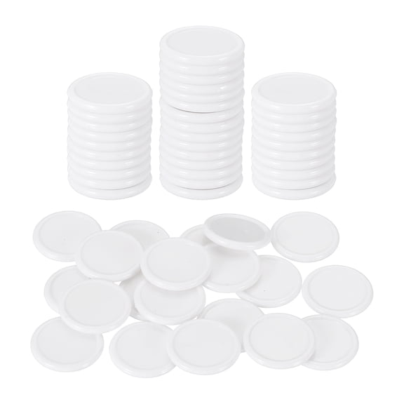 Uxcell 50 Pack 20mm Plastic Poker Chips, Mini Bingo Chips Learning Counters Counting Counters Disks Markers Opaque Game Tokens for Game Play Math Counting, White