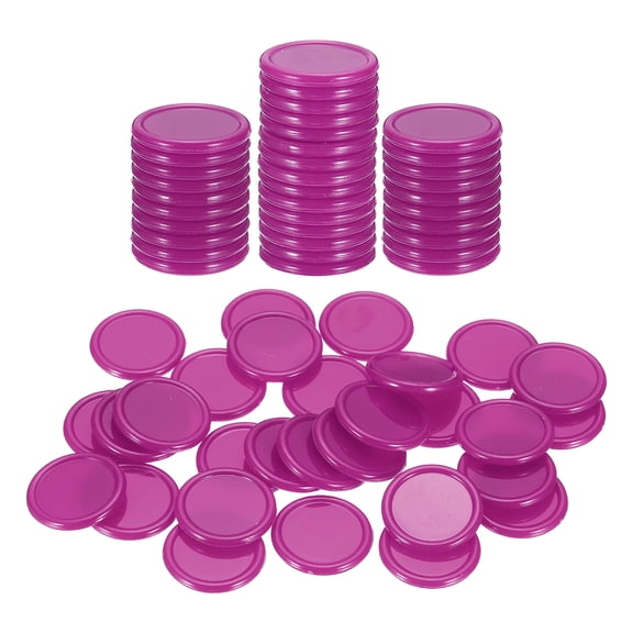 Uxcell 50 Pack 20mm Plastic Poker Chips, Mini Bingo Chips Learning Counters Counting Counters Disks Markers Opaque Game Tokens for Game Play Math Counting, Rose Red