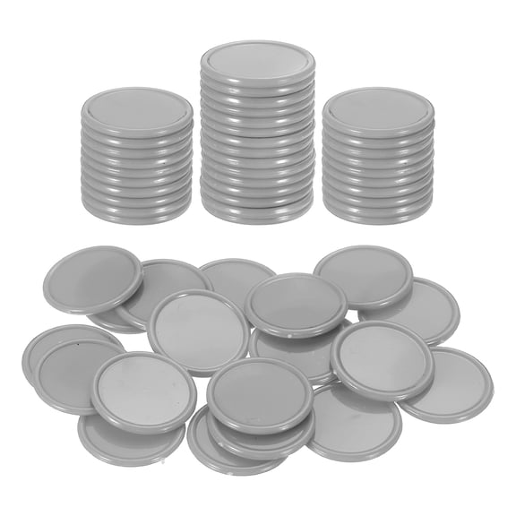 Uxcell 50 Pack 25mm Plastic Poker Chips, Mini Bingo Chips Learning Counters Counting Counters Disks Markers Opaque Game Tokens for Game Play Math Counting, Grey