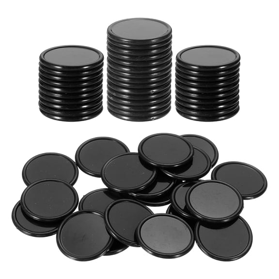 Uxcell 50 Pack 25mm Plastic Poker Chips, Mini Bingo Chips Learning Counters Counting Counters Disks Markers Opaque Game Tokens for Game Play Math Counting, Black