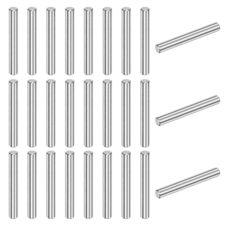 Uxcell 5-Pack 8mm X 25mm Dowel Pins – 304 Stainless Steel Cylindrical Shelf Support Pins, Silver Tone, Chamfered Ends For Easy Installation
