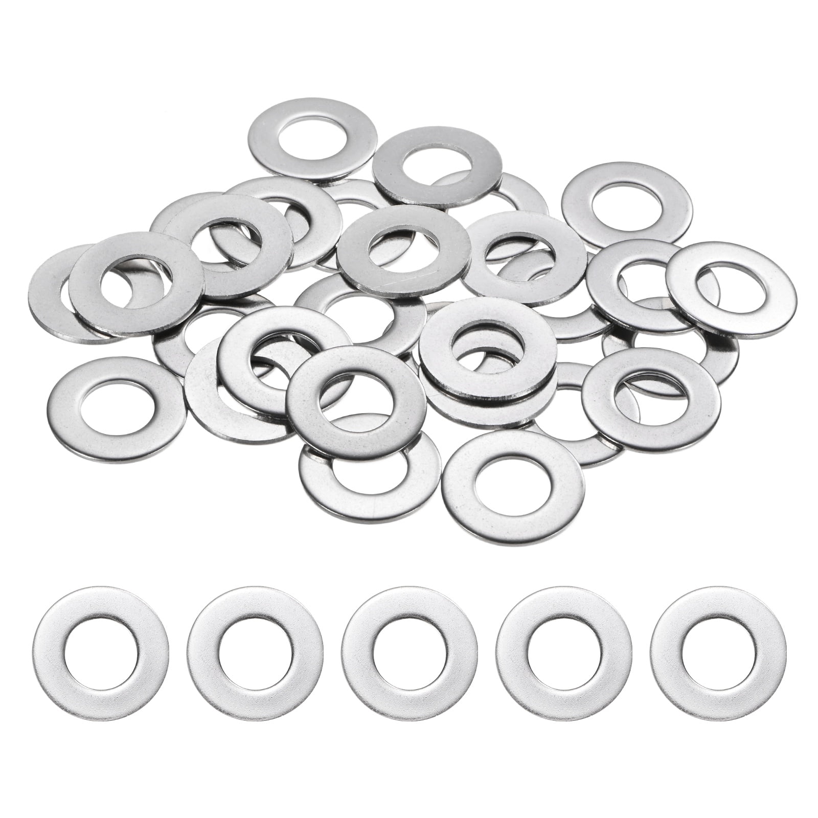 Uxcell 50-Pack 5/8" Flat Washers, 1-5/16" OD 304 Stainless Steel Washers for Bolts Screws Nuts[Silver]