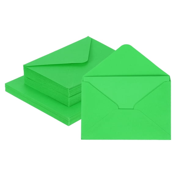 Uxcell 50 Pack 5.9x7.9" Blank Cardstock Paper with Envelope, Green Card Stock Bulk Thick Folded Heavy Cardstock Paper for Printer DIY Cards Greeting Gift Wedding Postcards