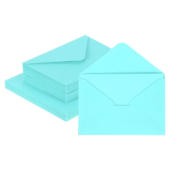 Uxcell 50 Pack 5.9x7.9" Blank Cardstock Paper with Envelope, Light Blue Card Stock Bulk Thick Folded Heavy Cardstock Paper for Printer DIY Cards Greeting Gift Wedding Postcards