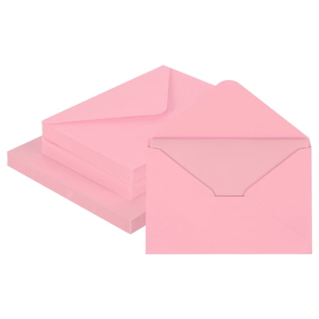 Uxcell 50 Pack 5.9x7.9" Blank Cardstock Paper with Envelope, Pink Card Stock Bulk Thick Folded Heavy Cardstock Paper for Printer DIY Cards Greeting Gift Wedding Postcards