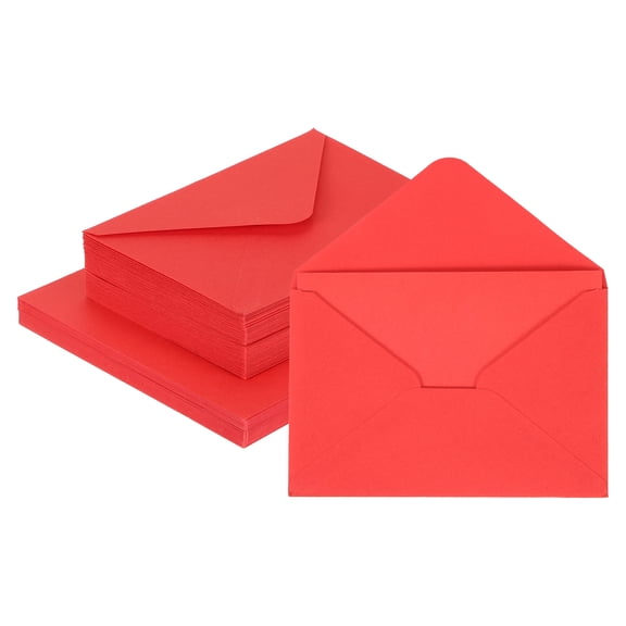 Uxcell 50 Pack 5.9x7.9" Blank Cardstock Paper with Envelope, Red Card Stock Bulk Thick Folded Heavy Cardstock Paper for Printer DIY Cards Greeting Gift Wedding Postcards